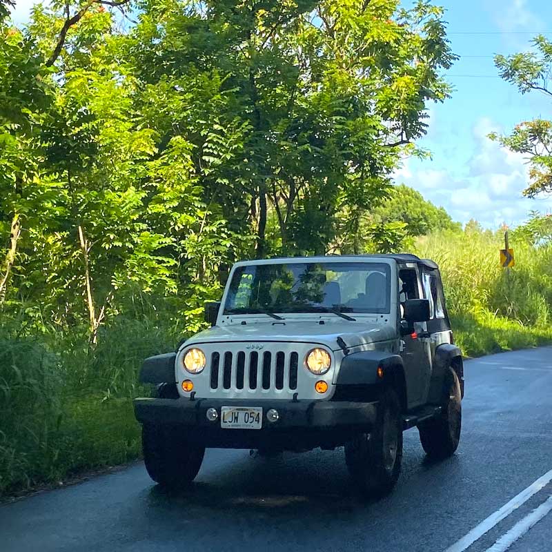 Jeep driving in Hawaii
