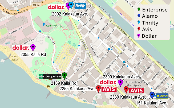 waikiki-jeep-locations Jeep rental locations in central Waikiki