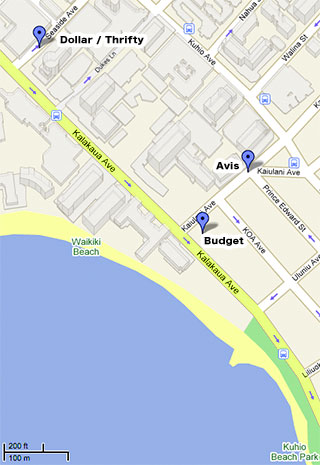 waikiki-locations Waikiki Map - Jeep Rentals